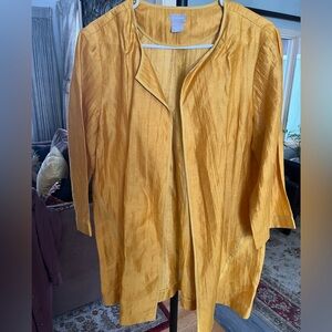 Chico's Mustard Yellow Open Front Jacket